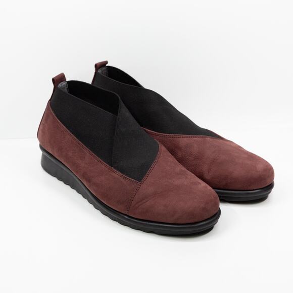 STUDIO FLEXX Nubuck Leather Ballet Flats Flexible Comfort Minimalist Red Sz 8 - Picture 1 of 7